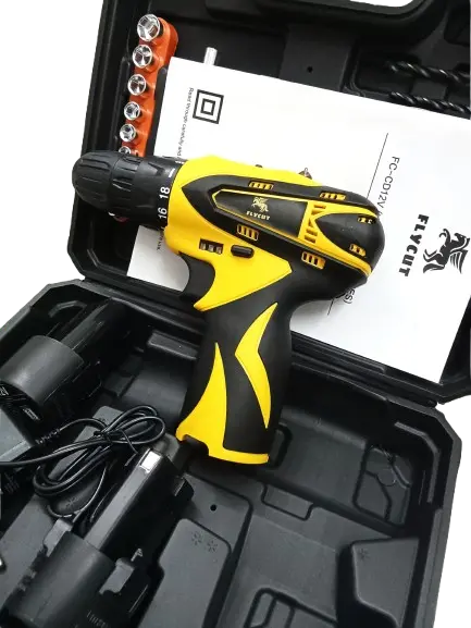 FLYCUT 12V Cordless Screwdriver and Drill Set - 25pcs, Two-Speed, Compact and Powerful - 1350 RPM - Reversible switch Multi-Torque Clutch, 10mm Keyless Chuck - 2x1.5Ah Battery My Store