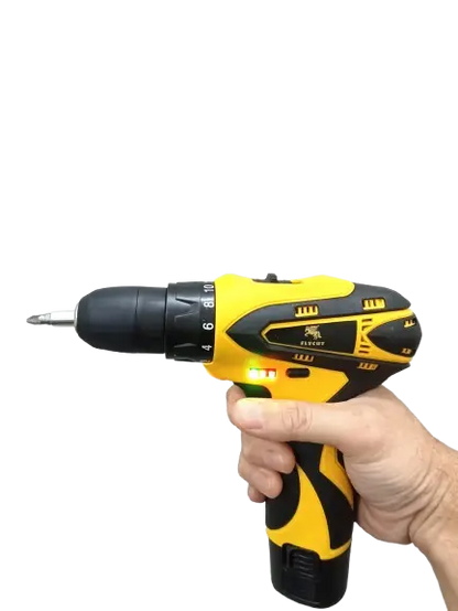 FLYCUT 12V Cordless Screwdriver and Drill Set - 25pcs, Two-Speed, Compact and Powerful - 1350 RPM - Reversible switch Multi-Torque Clutch, 10mm Keyless Chuck - 2x1.5Ah Battery My Store
