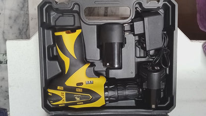 FLYCUT 12V Cordless Screwdriver and Drill Set - 25pcs, Two-Speed, Compact and Powerful - 1350 RPM - Reversible switch Multi-Torque Clutch, 10mm Keyless Chuck - 2x1.5Ah Battery